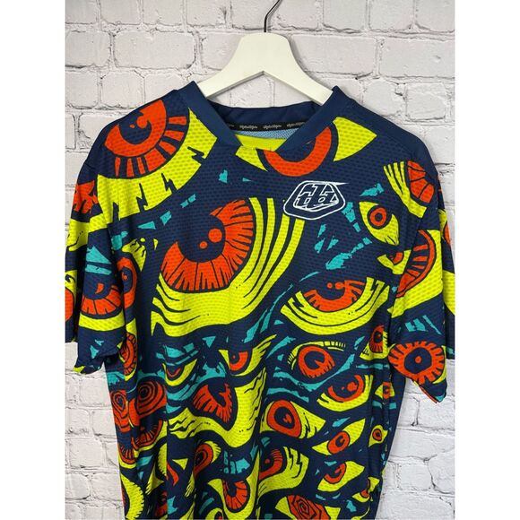 Troy Lee Designs TLD Men's Skyline Air Short Sleeve Jersey Eyeballs Blue Large - Picture 4 of 7